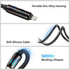 Close-up of the durable zinc alloy housing and soft silicone cable design, engineered for 50,000+ bending lifespan.