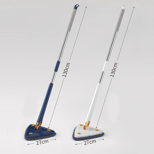 Zalviro 360 Degree Rotating Triangle Mop for Floor Cleaning - Available in Blue and White Colors with 130cm Extendable Handle.