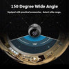 Technical Graphic Explaining The One Hundred and Fifty Degree Wide Angle Surveillance Coverage Of The Small Circular Lens