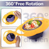Infographic Panel Explaining Dynamic Three Hundred and Sixty Degree Free Rotation Mechanism to Keep Food Level