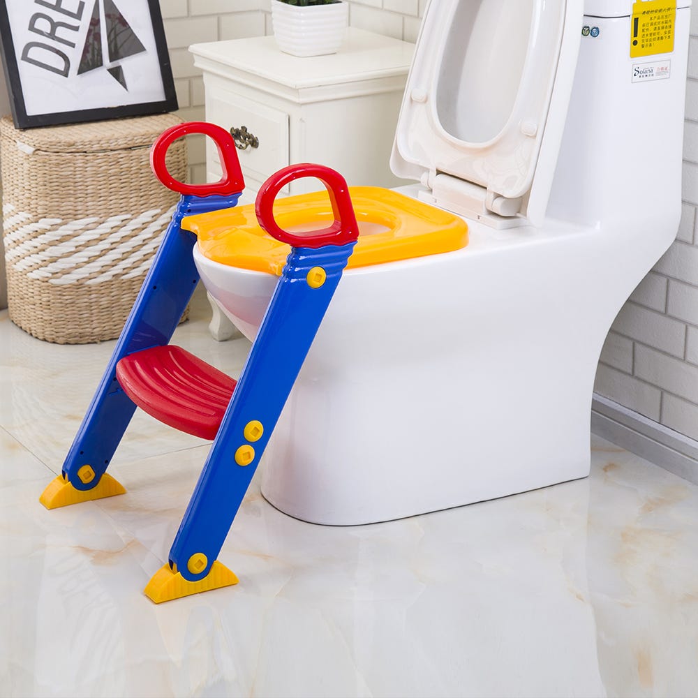 Foldable potty training toilet seat ladder for kids, easy to clean and install