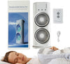"Silent dual-mist humidifier fan placed on a nightstand, providing a cool and comfortable sleeping environment during hot Dubai nights."