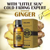Eelhoe ginger essential oil bottle and packaging with text 'Little Sun Cold Fading Expert' on a beige background.