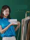 Compact Clothing Artifact by Zalviro - Portable White Handheld Steamer Ideal for Dormitory and Small Spaces.
