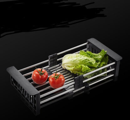 Zalviro Sink Basket used for Rinsing Fresh Vegetables - Quick Drainage Design for Tomatoes and Lettuce over the Sink.