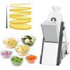 Compact Vertical Vegetable Slicer by Zalviro - Efficient Kitchen Tool for Slicing Potatoes, Onions, and Carrots with a Secure Hand Guard.