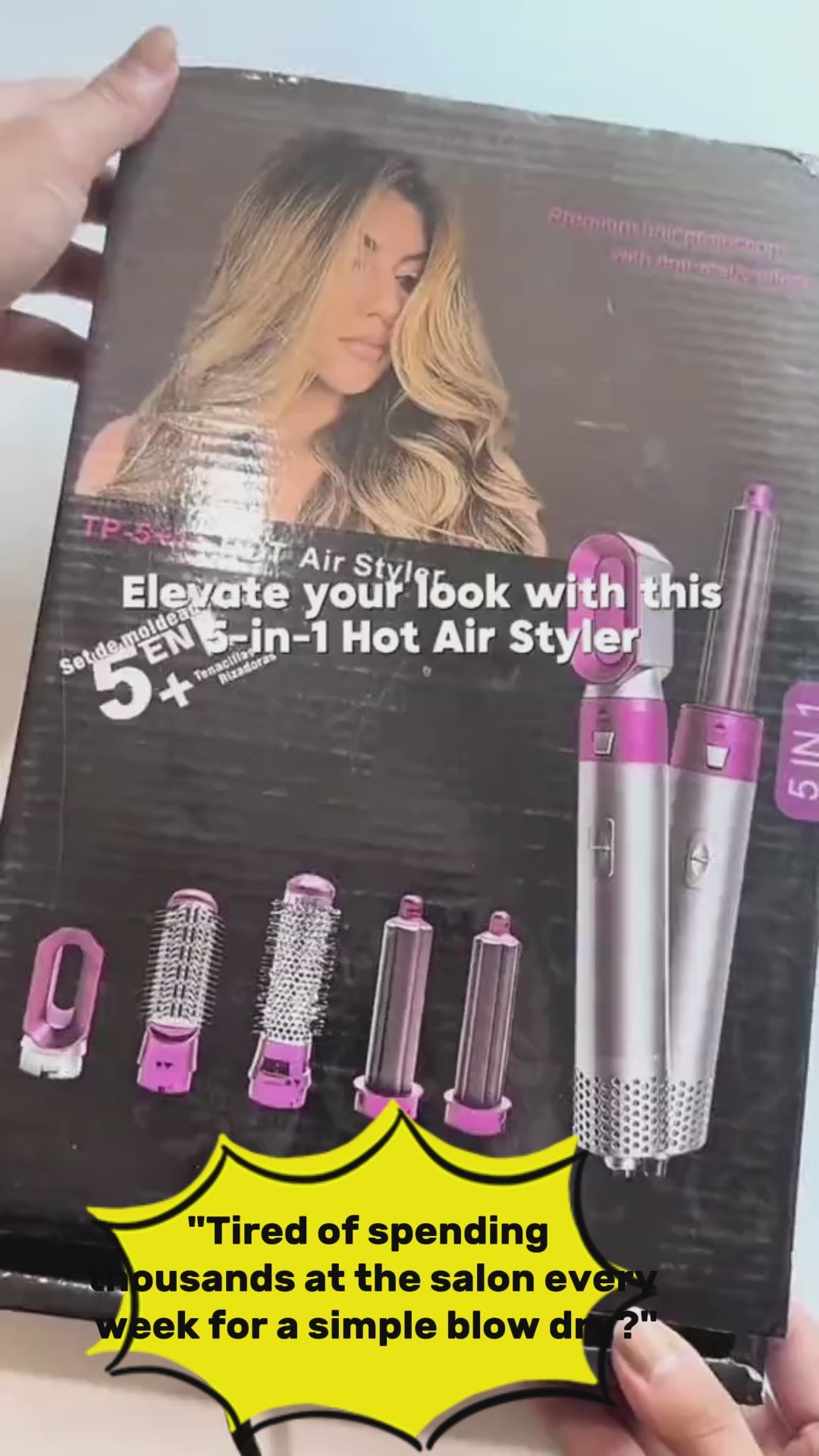 Zalviro Click 5-in-1 Hot Air Styler and Hair Dryer Box in UAE