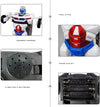 Detailed View of Zalviro Robot Toy Components - High-Quality ABS Plastic Material with Built-in Speaker and LED Lights.