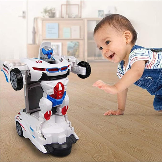 Zalviro 2-in-1 Automatic Deformation Robot Car Toy for Toddlers - Interactive Transformation Toy with Lights and Sounds.