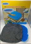 Real Life Product Inspection Unboxing View Showing The Gel Cushion Next To Its Protective Dark Gray Mesh Cover And Branded Retail Box