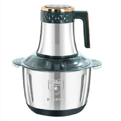 Zalviro Stainless Steel Electric Food Chopper - Large Capacity Professional Meat Grinder with High-Speed Motor and Portable Handle.