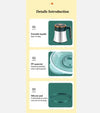 Technical Details of Zalviro Food Grinder - Highlights of Stainless Steel Bowl Construction, Multi-Level Blades, and Anti-Slip Base.