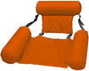 High-visibility orange floating pool lounger, designed for comfort and stability in both swimming pools and open sea.